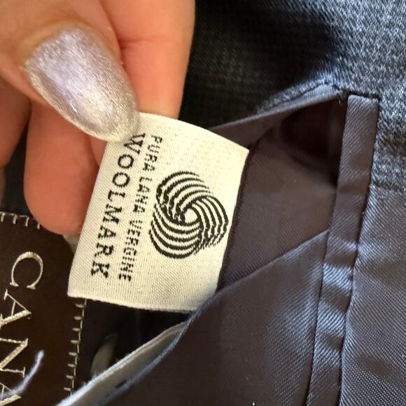 CANALI | 100% Wool Gray Microcheck 2 Button Blazer Notch Lapel Size 54 R (44 R) - Picture 10 of 11